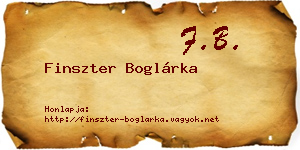 Finszter Boglárka névjegykártya